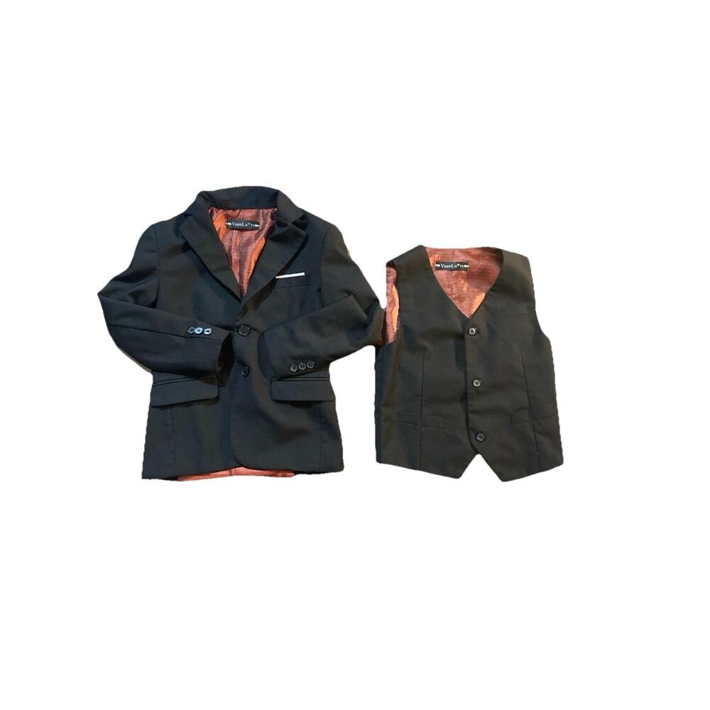 Formal Black Yuan Lu Boys Size 7 Suit Jacket And Vest